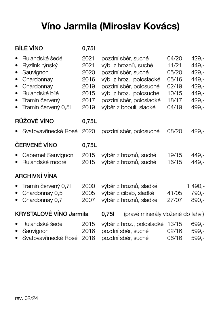 Vinný lístek - strana 1